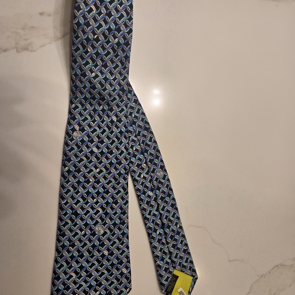 Emilio Pucci Sapphire/Turquoise Pattern Tie - Picture 2 of 8